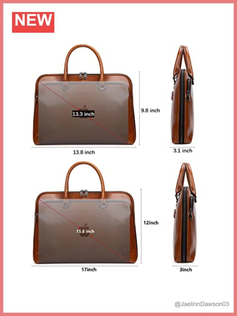 Genuine Leather Laptop Messenger Bag for Men 15.6